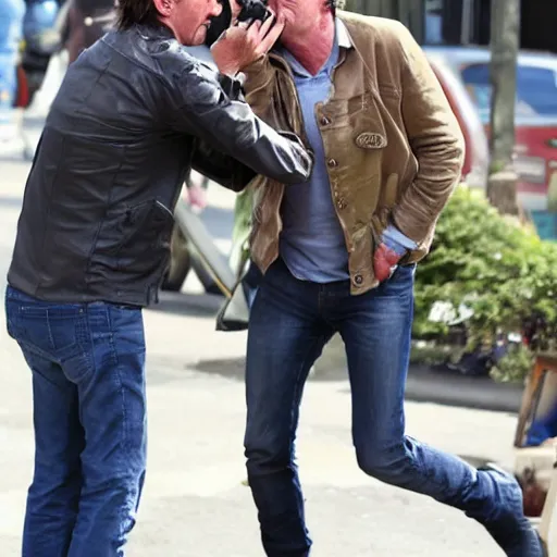 Image similar to Richard Hammond punches a paparazzi in the face, highly detailed