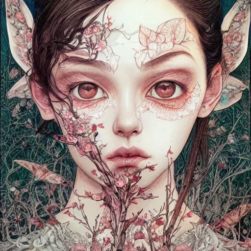 Image similar to beautiful portrait painted in aykut aydogdu style drawn by vania zouravliov and takato yamamoto, inspired by fairy tales, intricate acrylic gouache painting, high detail, sharp high detail, artstation, manga and anime
