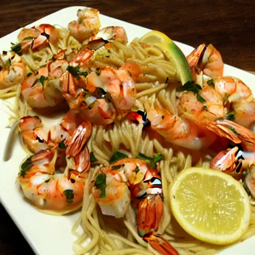 Prompt: rainbow shrimp scampi yelp