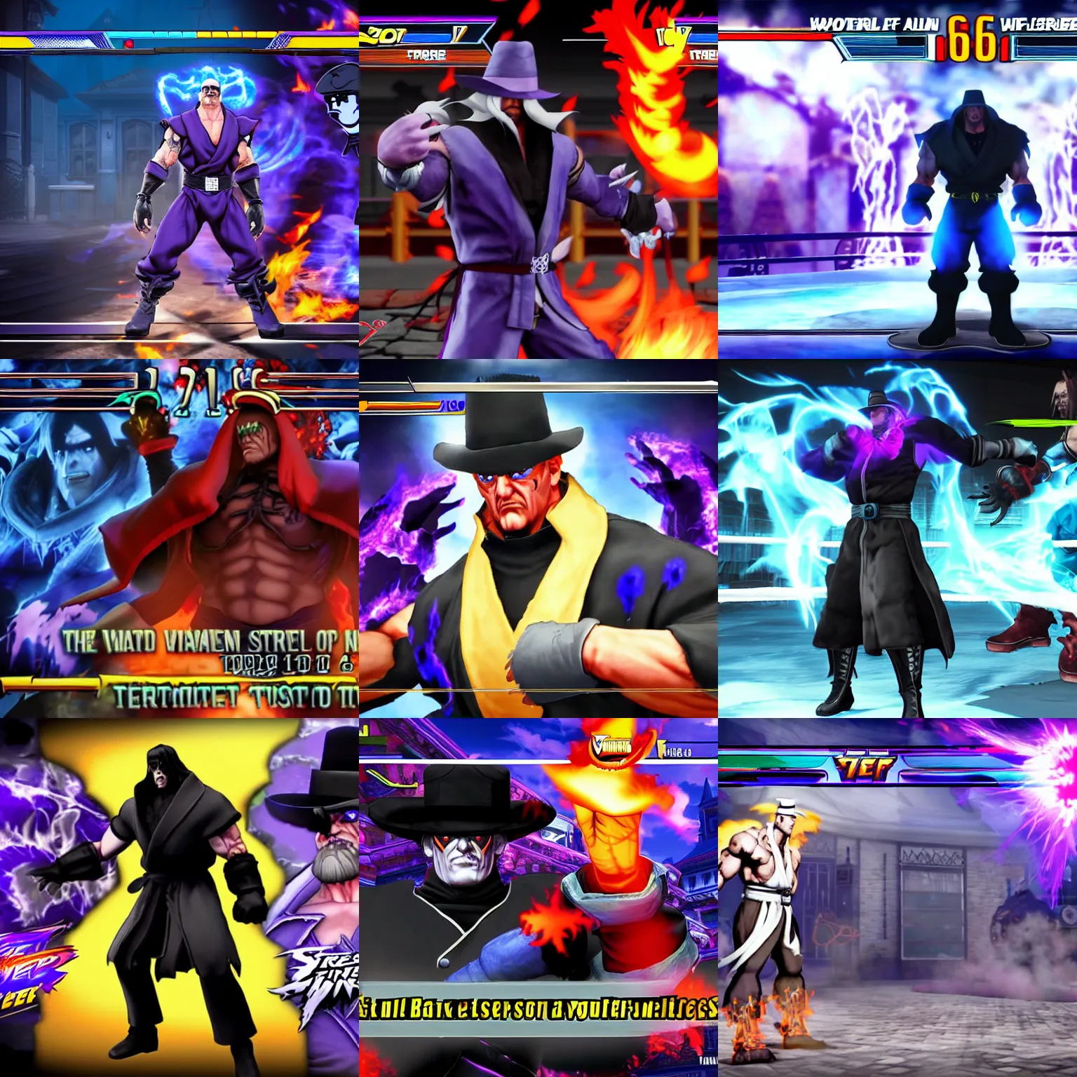 Prompt: the undertaker as a street fighter v character, screenshot