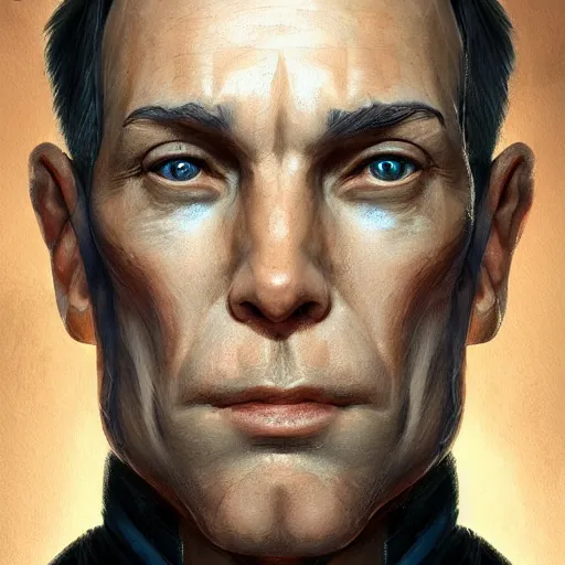 Image similar to A portrait of an admiral, D&D, sci-fi, elegant, hopeful, muscular, highly detailed, digital painting, artstation, concept art, smooth, sharp focus, illustration