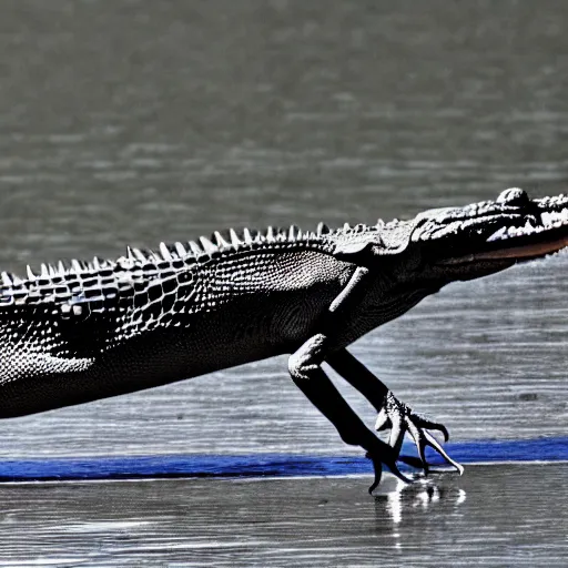 Image similar to Photomorph that fuses a crocodile with a crow