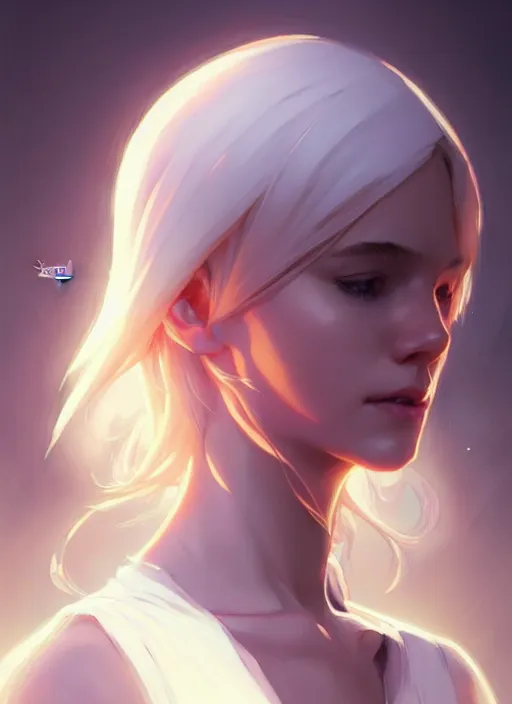 Image similar to digital character concept art by artgerm greg rutkowski sylvain sarrailh. clear portrait of a shy modern wife blessed by god to grow immaculately fertile and perfect!! blonde, in clothes! holy body! light effect. hyper detailed, glowing lights!! intricate, elegant, digital painting, artstation, smooth, sharp focus