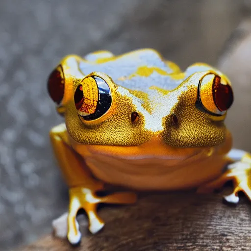 Image similar to photograph of a golden frog - shaped hat