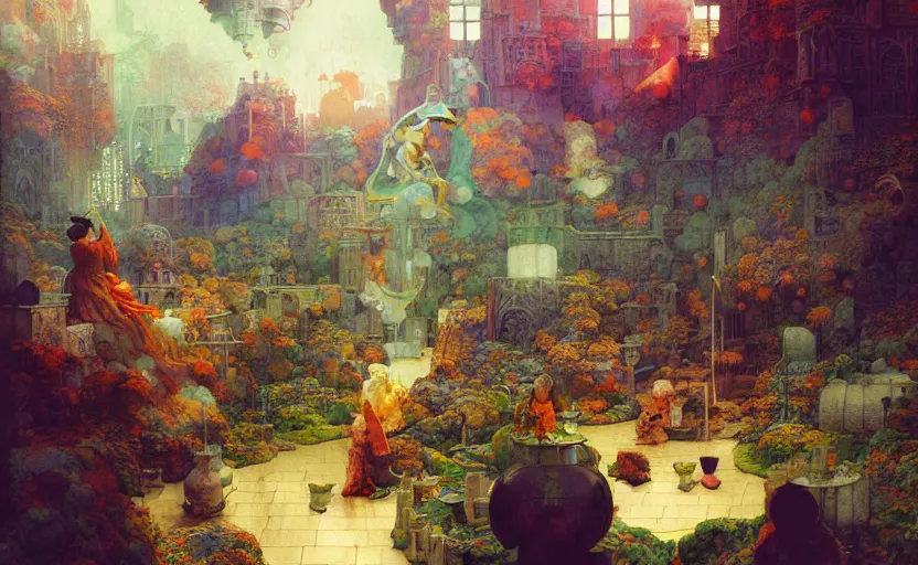 Image similar to alchemy laboratory, fantasy. intricate, amazing composition, colorful watercolor, by ruan jia, by maxfield parrish, by marc simonetti, by hikari shimoda, by robert hubert, by zhang kechun, illustration, gloomy