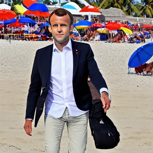 Image similar to macron on the beach