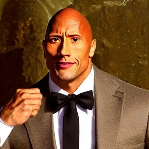 Prompt: Dwayne Johnson as an old Hogwarts teacher