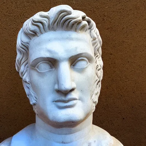 Prompt: Ancient Greek statue of Donald Trump looking smug