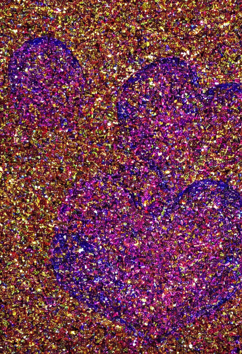 Prompt: high detailed painting of a heart on glitter, 8 k rendering