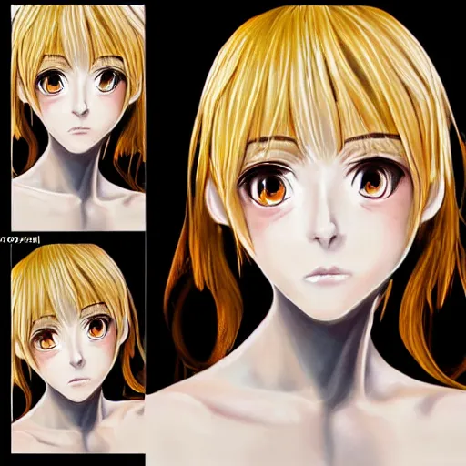 Image similar to portrait of a blond anime character ultra realistic painting