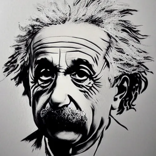 Image similar to Albert Einstein, drawn by Guy Denning