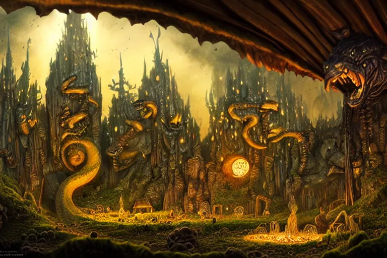 Image similar to an elaborate and detailed scene from salamandastron by brian jacques, detailed, fantasy concept art, cinematic lighting, beautiful