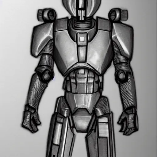 Prompt: a Hyperdetailedaward winning Sketch of HK-47 from Knights of the Old Republic