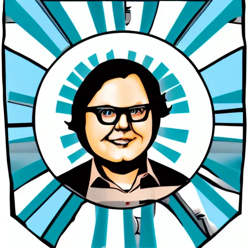 Prompt: clark duke hybrid, vector, svg sticker art