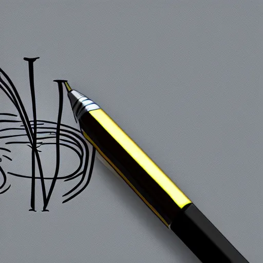 Image similar to logo of a pen tip with wires running through it, trending on logostation