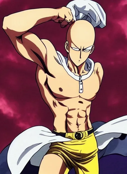 ripped shirtless saitama one punch man instagram, Stable Diffusion