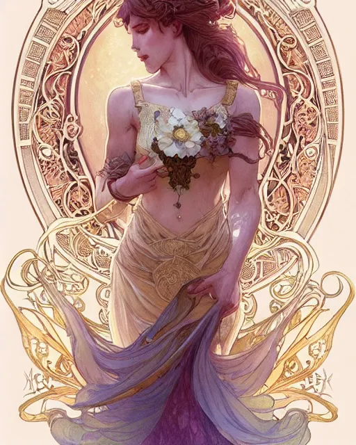 Image similar to ghost, highly detailed, very intricate, art nouveau, gold filigree, romantic storybook fantasy, soft cinematic lighting, award - winning, disney concept art watercolor illustration by mandy jurgens and alphonse mucha and alena aenami, pastel color palette, featured on artstation