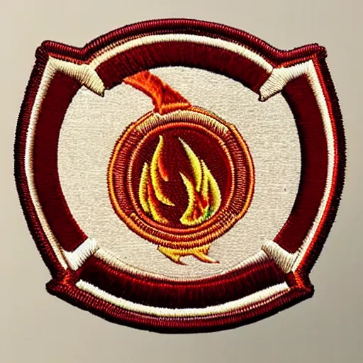 Image similar to fire station flame embroidered patch retro design