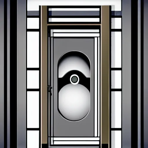 Image similar to hyper realistic art - deco sci - fi door