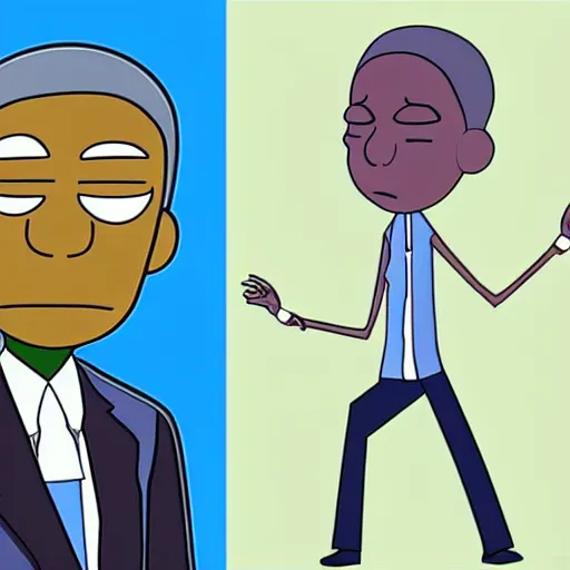 Image similar to Barack Obama, in Rick and Morty art style