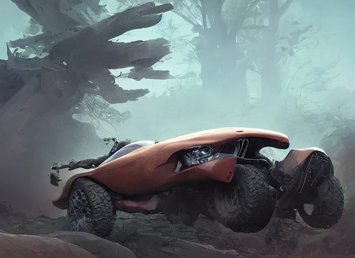 Image similar to a beautiful concept design of an old car converted into offroad sport. car design by cory loftis, fenghua zhong, ryohei hase, ismail inceoglu and ruan jia, henrik fisker and bruce kaiser and scott robertson and dmitry mazurkevich and doruk erdem and jon sibal, volumetric light.