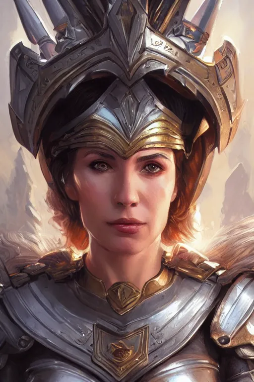 Image similar to amazon valkyrie athena, d & d, fantasy, portrait, highly detailed, headshot, digital painting, trending on artstation, concept art, sharp focus, illustration, art by artgerm and greg rutkowski and magali villeneuve