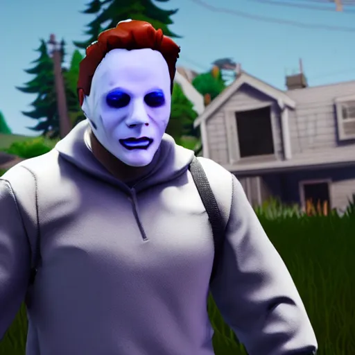 Image similar to Michael Myers in Fortnite 4K quality super realistic