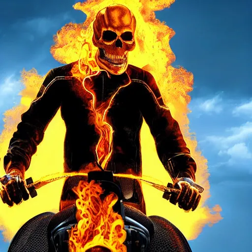 Image similar to Ghost rider digital art 4k detailed super realistic