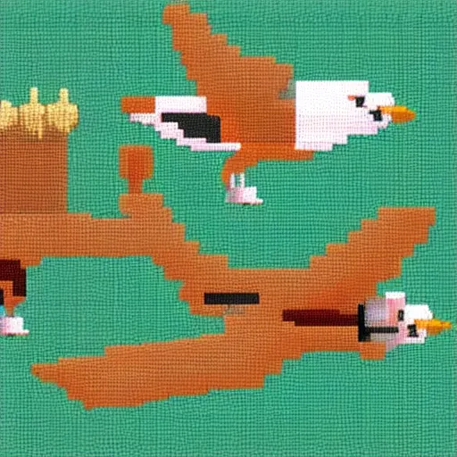 Prompt: goose video game, 8 bit