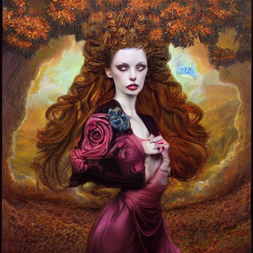 Image similar to a painting in the style of donato giancola and in the style of natalie shau.