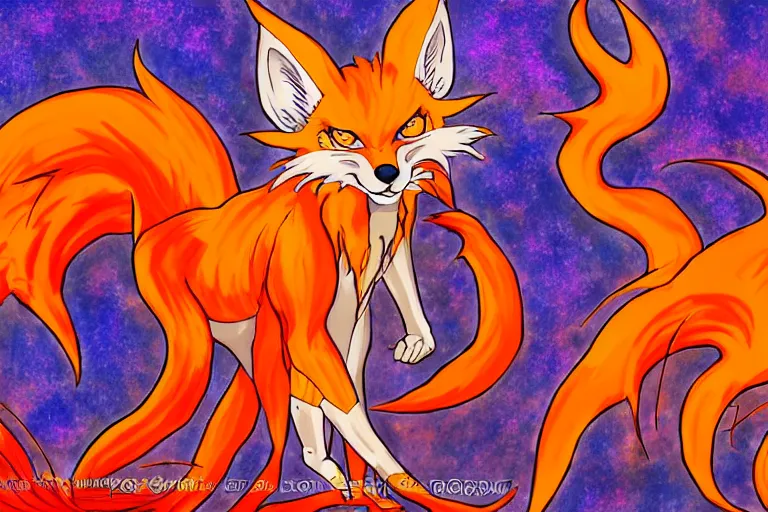 Image similar to kurama, nine - tailed fox, 🎨🖌