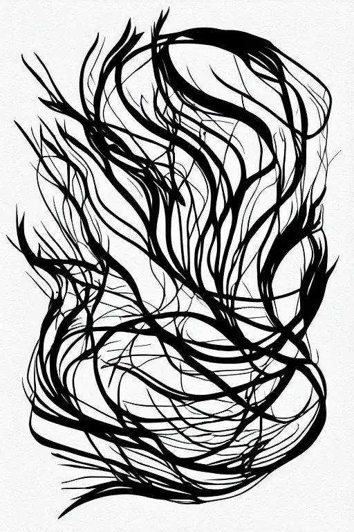 Image similar to minimalist boho style art of smoke, illustration, vector art