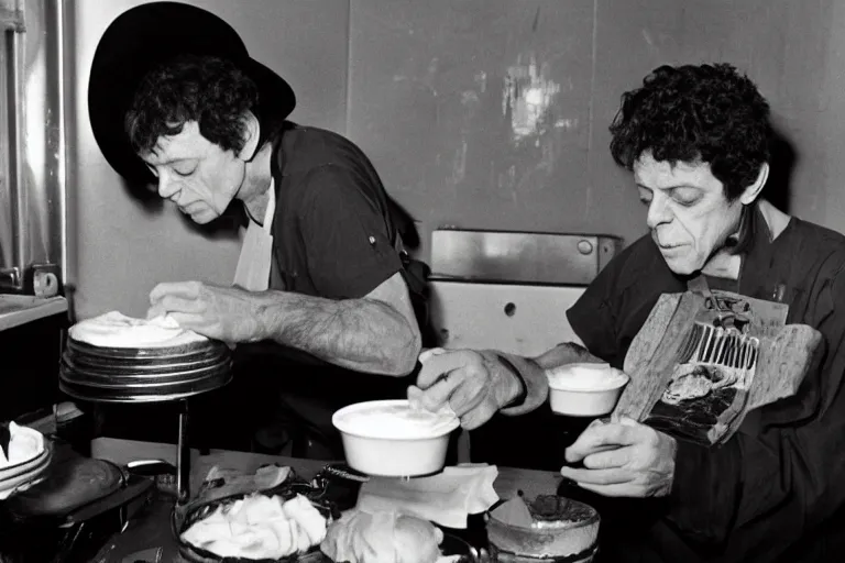 Image similar to lou reed baking pie in the empire state building