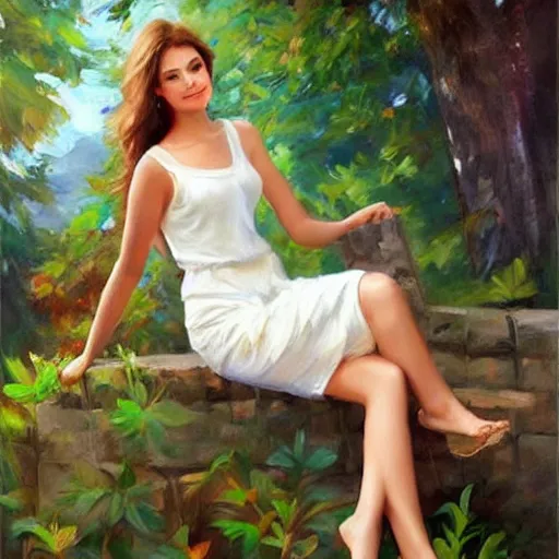 Image similar to woman au naturale, painting by Vladimir Volegov