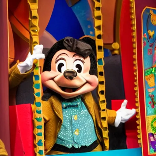 Prompt: a child puppet in the its a small world ride at disneyland that looks like ron desantis, highly detailed, high definition, ultra realistic