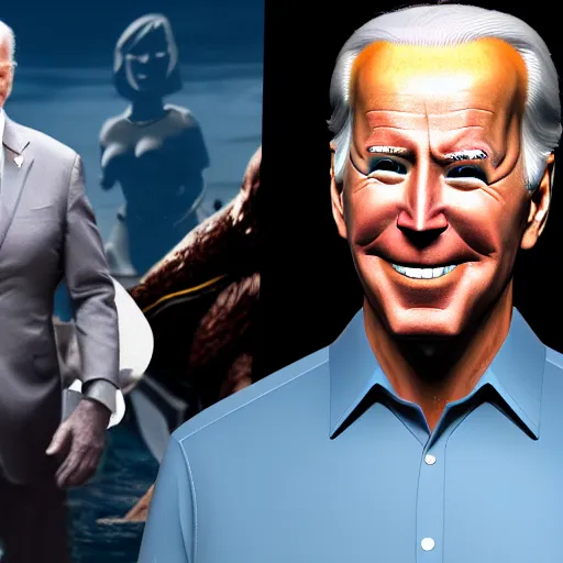 Image similar to portrait of joe biden cosplay as king shark, ultra detailed, 8 k resolution