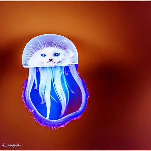 Image similar to a jellyfish - cat - hybrid, animal photography