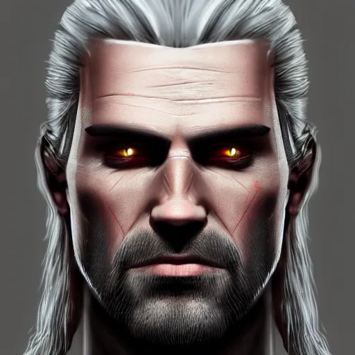 Prompt: portrait of witcher, highly detailed, digital painting, 8 k render, centered