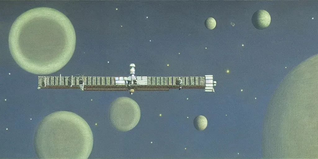 Image similar to a space station by david inshaw. hd