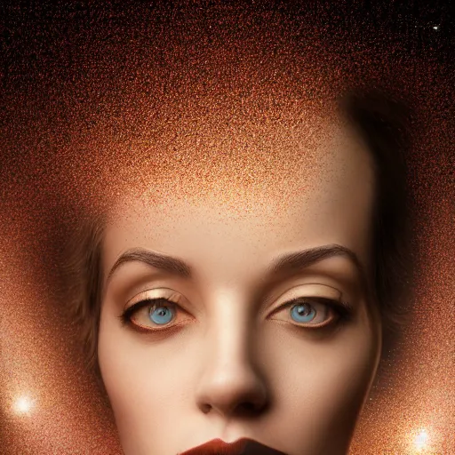 Image similar to woman portrait made out of galaxies floating in space, saturn, highly detailed, beautiful, realistic, tim burton comic book art, octane render, sharp focus