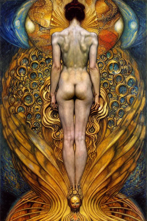 Image similar to Divine Chaos Engine by Karol Bak, Jean Delville, William Blake, Gustav Klimt, and Vincent Van Gogh, symbolist, visionary