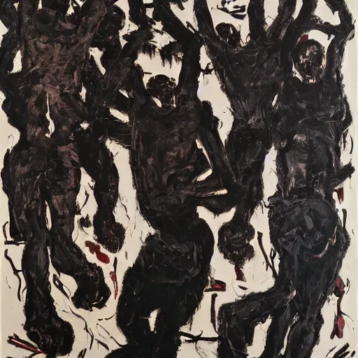 Image similar to vengeance, by georg baselitz