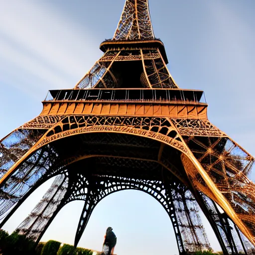 Image similar to the Eiffel Tower in the style of the Leaning Tower of Pisa