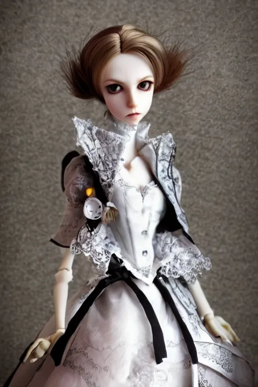 Prompt: photo of royal gentleman in bjd style, nekro borja, subrosa doll, loongsoul, volks, ringdoll, beautifully detail, full body portrait