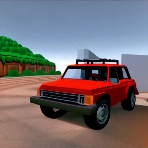 Image similar to Render of a SUV in Super Mario 64