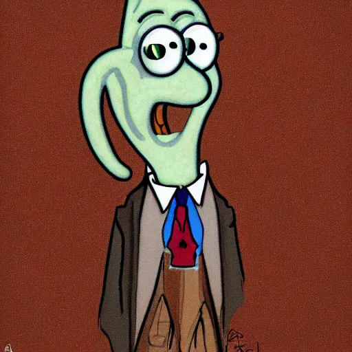 Image similar to squidward tentacles portrait