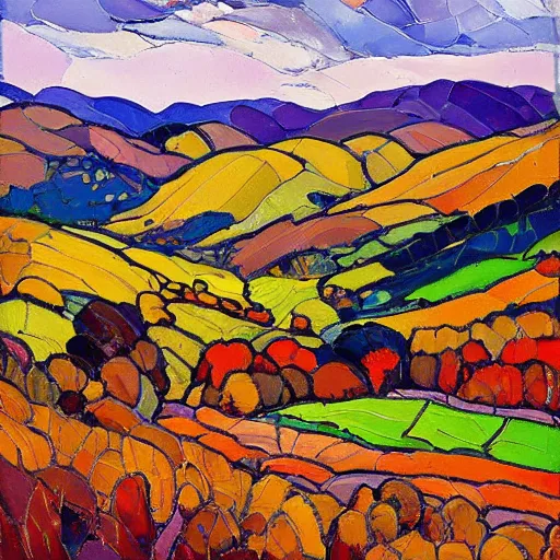 Image similar to beautiful autumnal scottish valley view by erin hanson