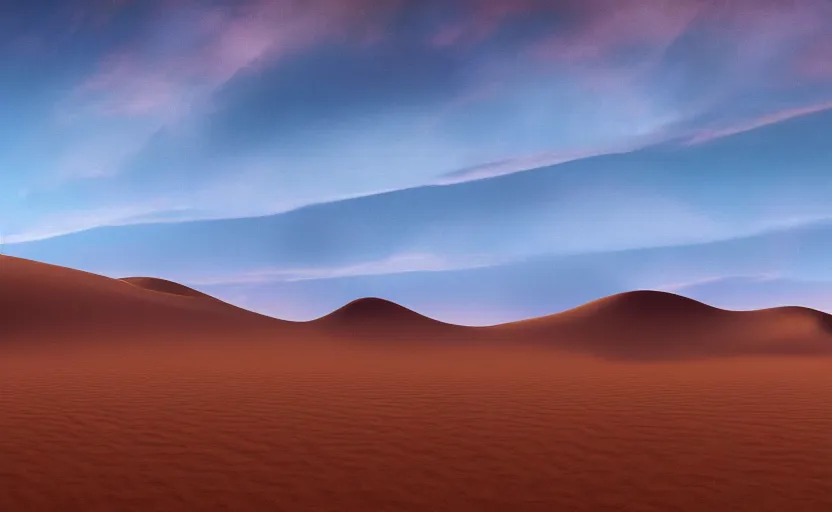 Image similar to a matte painting of desert dunes with blue light falling on them, trending on artstation, cgsociety