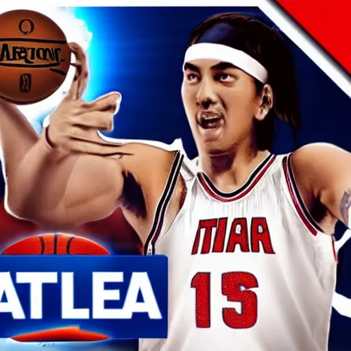 Prompt: youtube livestream of attila the hun playing nba 2 k 2 2