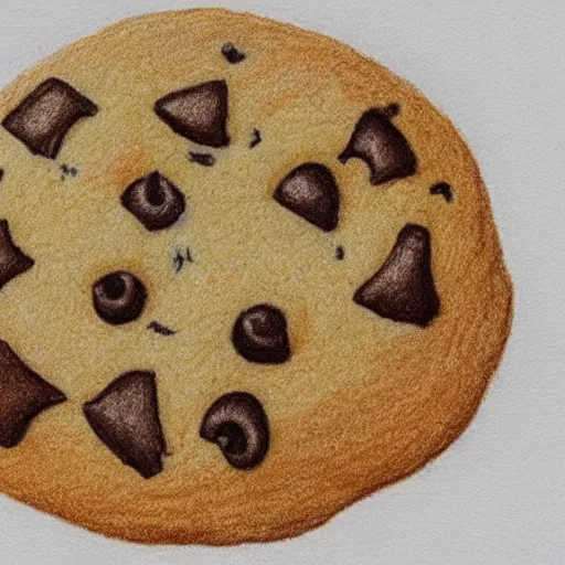Prompt: a crayon drawing of a cookie eating a cookie